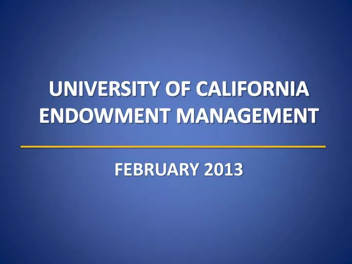 university of california endowment management