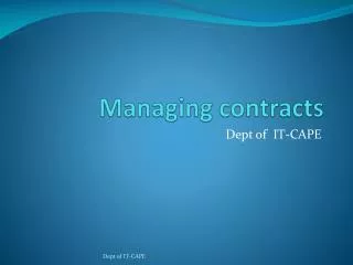 Managing contracts