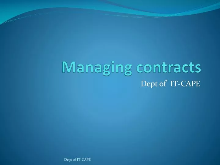 managing contracts