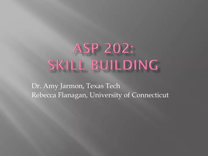 asp 202 skill building