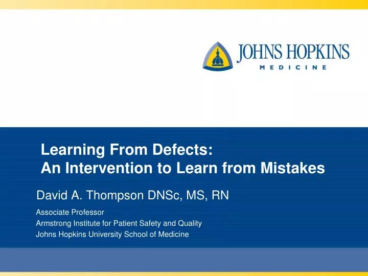 learning from defects an intervention to learn from mistakes