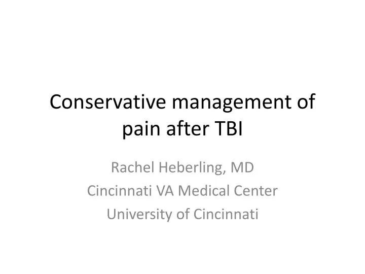 conservative management of pain after tbi