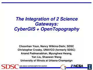 The Integration of 2 Science Gateways: CyberGIS + OpenTopography