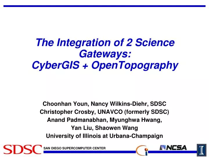 the integration of 2 science gateways cybergis opentopography