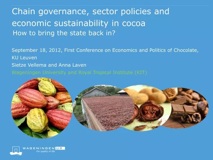 chain governance sector policies and economic sustainability in cocoa