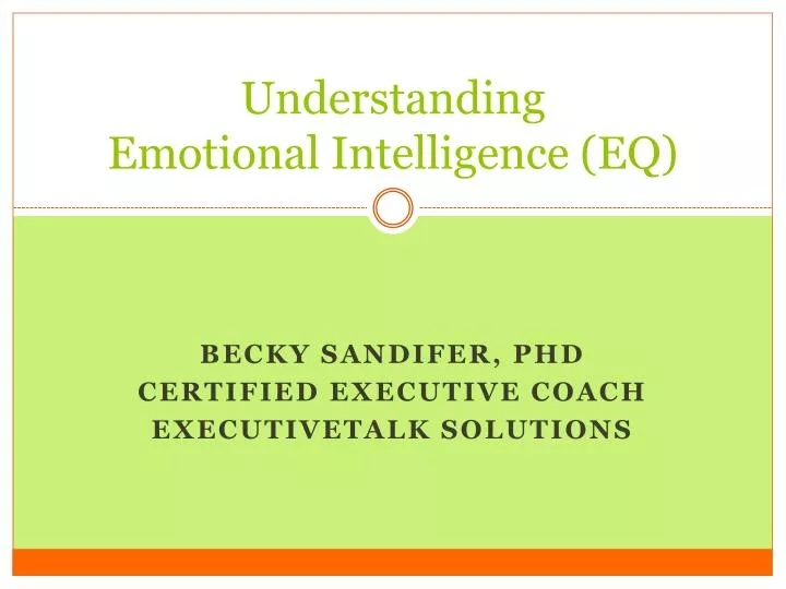 understanding emotional intelligence eq