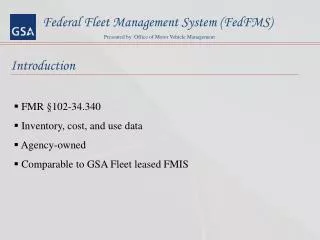 Federal Fleet Management System (FedFMS)