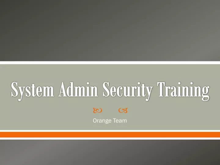 system admin security training