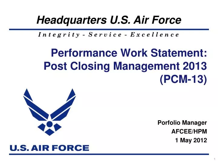 performance work statement post closing management 2013 pcm 13