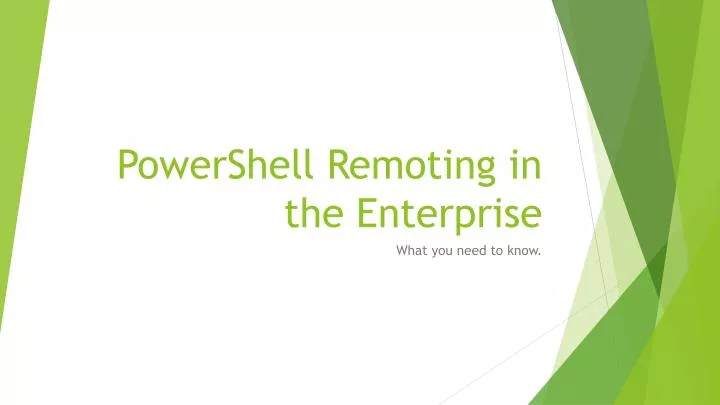 powershell remoting in the enterprise