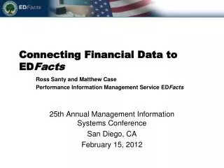 Connecting Financial Data to ED Facts