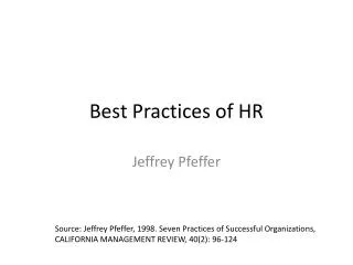 Best Practices of HR