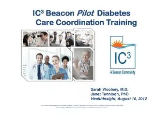 IC 3 Beacon Pilot Diabetes Care Coordination Training Care
