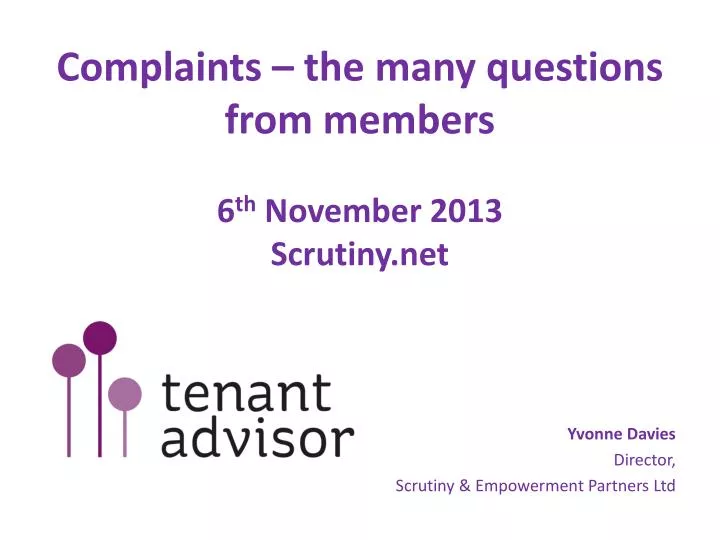 complaints the many questions from members 6 th november 2013 scrutiny net