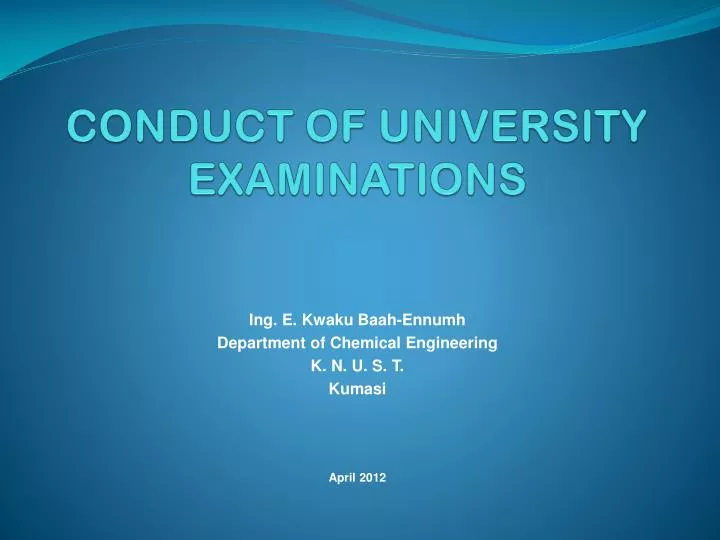 conduct of university examinations