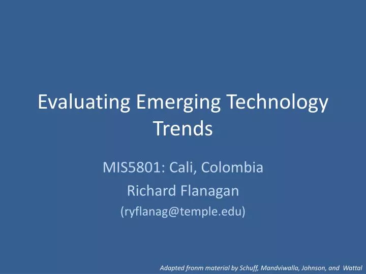 evaluating emerging technology trends