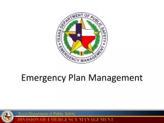 Emergency Plan Management