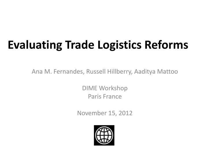 evaluating trade logistics reforms