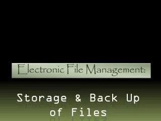 Electronic File Management: