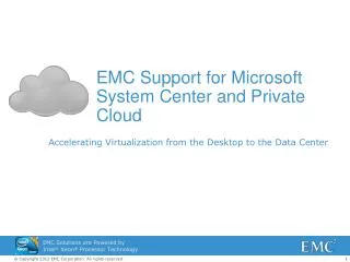 EMC Support for Microsoft System Center and Private Cloud