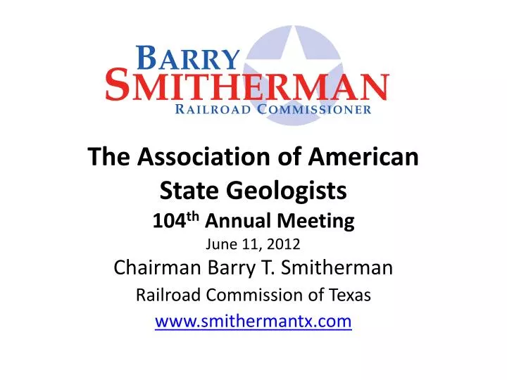 the association of american state geologists 104 th annual meeting june 11 2012