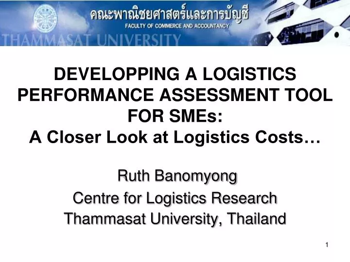 developping a logistics performance assessment tool for smes a closer look at logistics costs