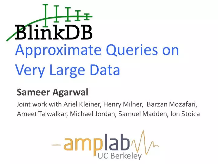 approximate queries on very large data