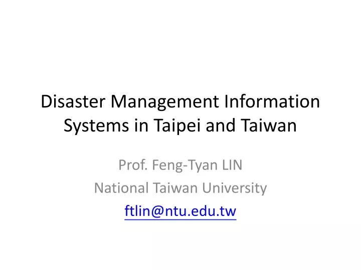 disaster management information systems in taipei and taiwan