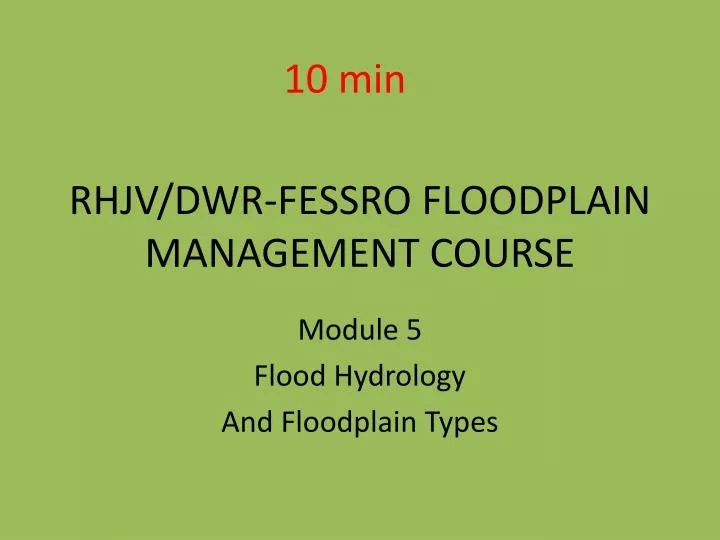 rhjv dwr fessro floodplain management course