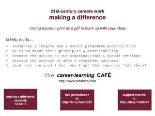 21st-century careers work making a difference
