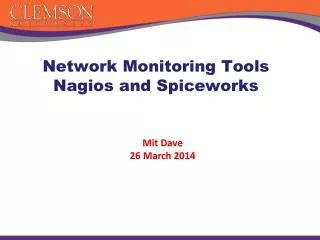 Network Monitoring Tools Nagios and Spiceworks