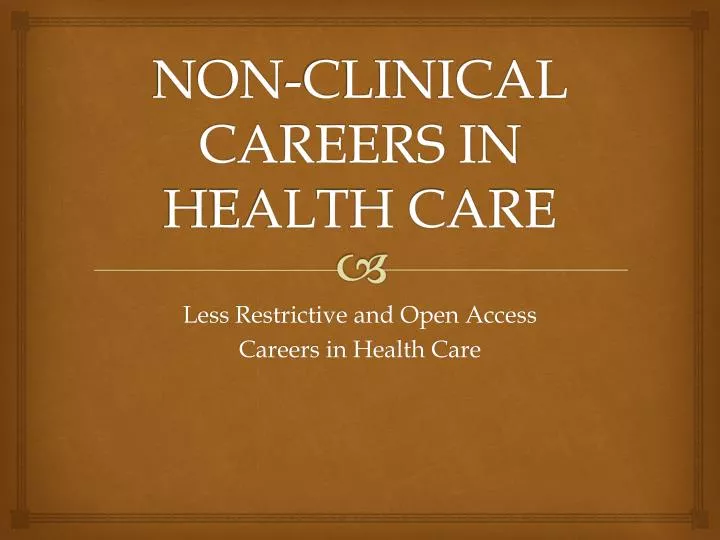 non clinical careers in health care