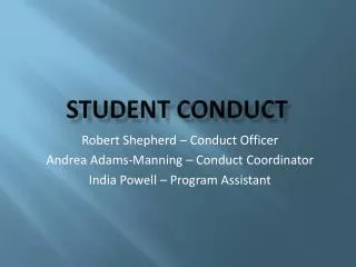 Student Conduct