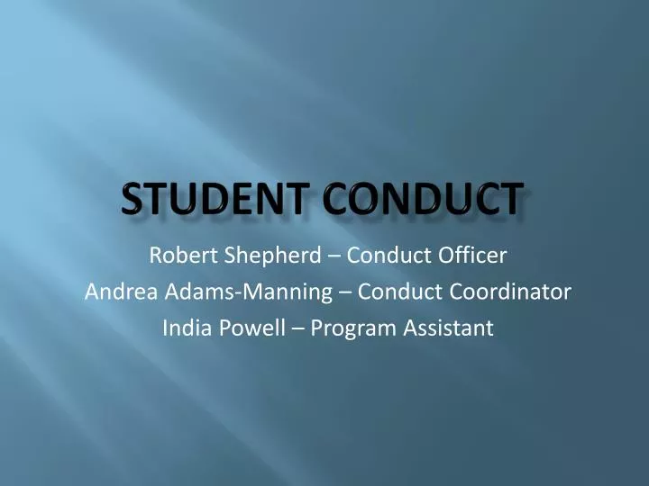 student conduct