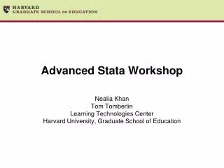 Advanced Stata Workshop