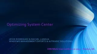 Optimizing System Center