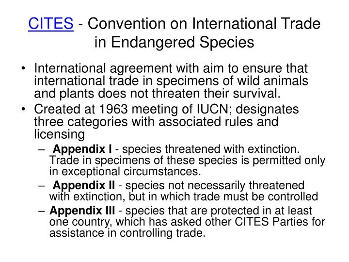 cites convention on international trade in endangered species