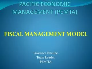 PACIFIC ECONOMIC MANAGEMENT (PEMTA)