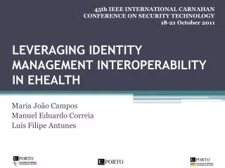 Leveraging identity management interoperability in eHealth