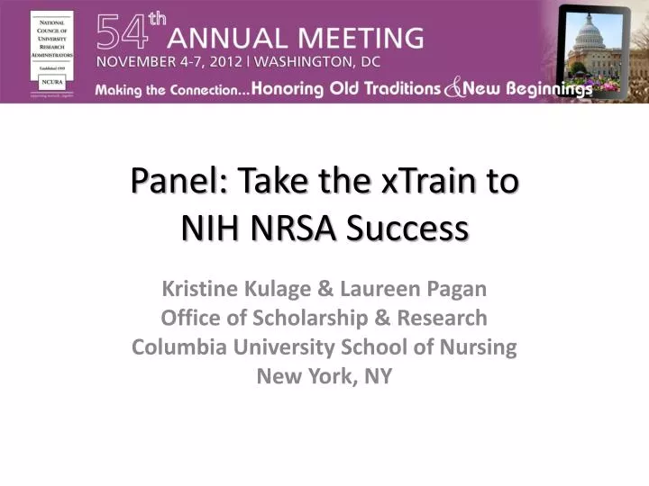 panel take the xtrain to nih nrsa success
