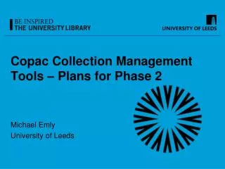 Copac Collection Management Tools – Plans for Phase 2