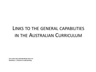 Links to the general capabilities in the Australian Curriculum
