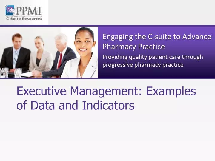 executive management examples of data and indicators