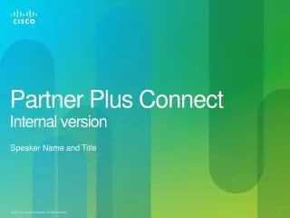 Partner Plus Connect Internal version