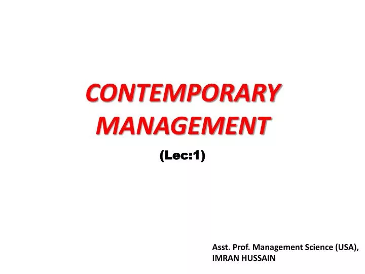 contemporary management