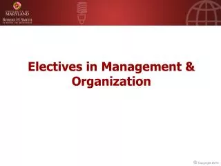 Electives in Management &amp; Organization