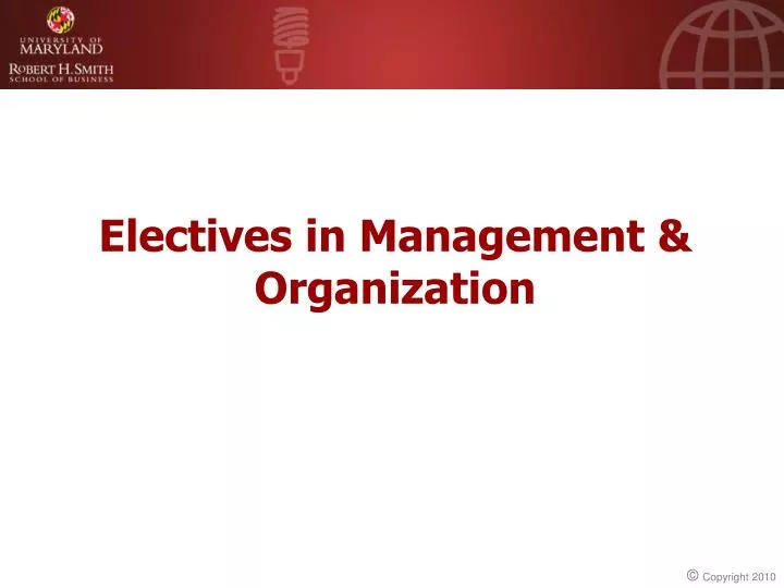 electives in management organization