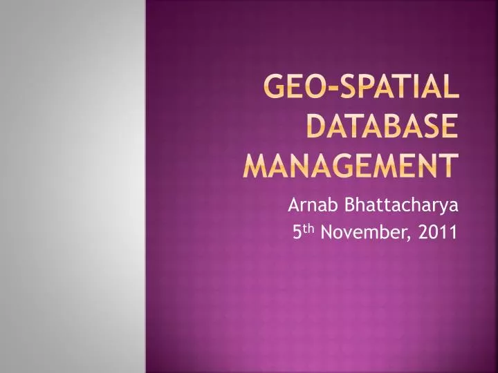 geo spatial database management
