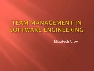 Team management in Software engineering