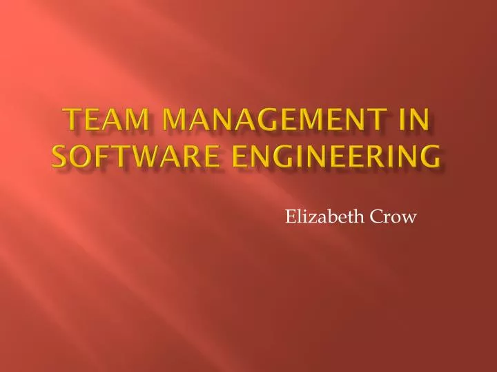 team management in software engineering